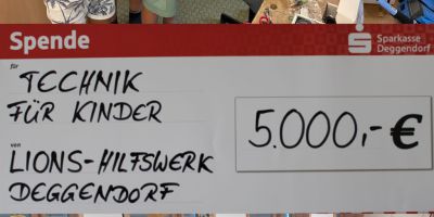 TFK – TECHNIK FÜR KINDER – Lions Deggendorf spenden 5.000 €
