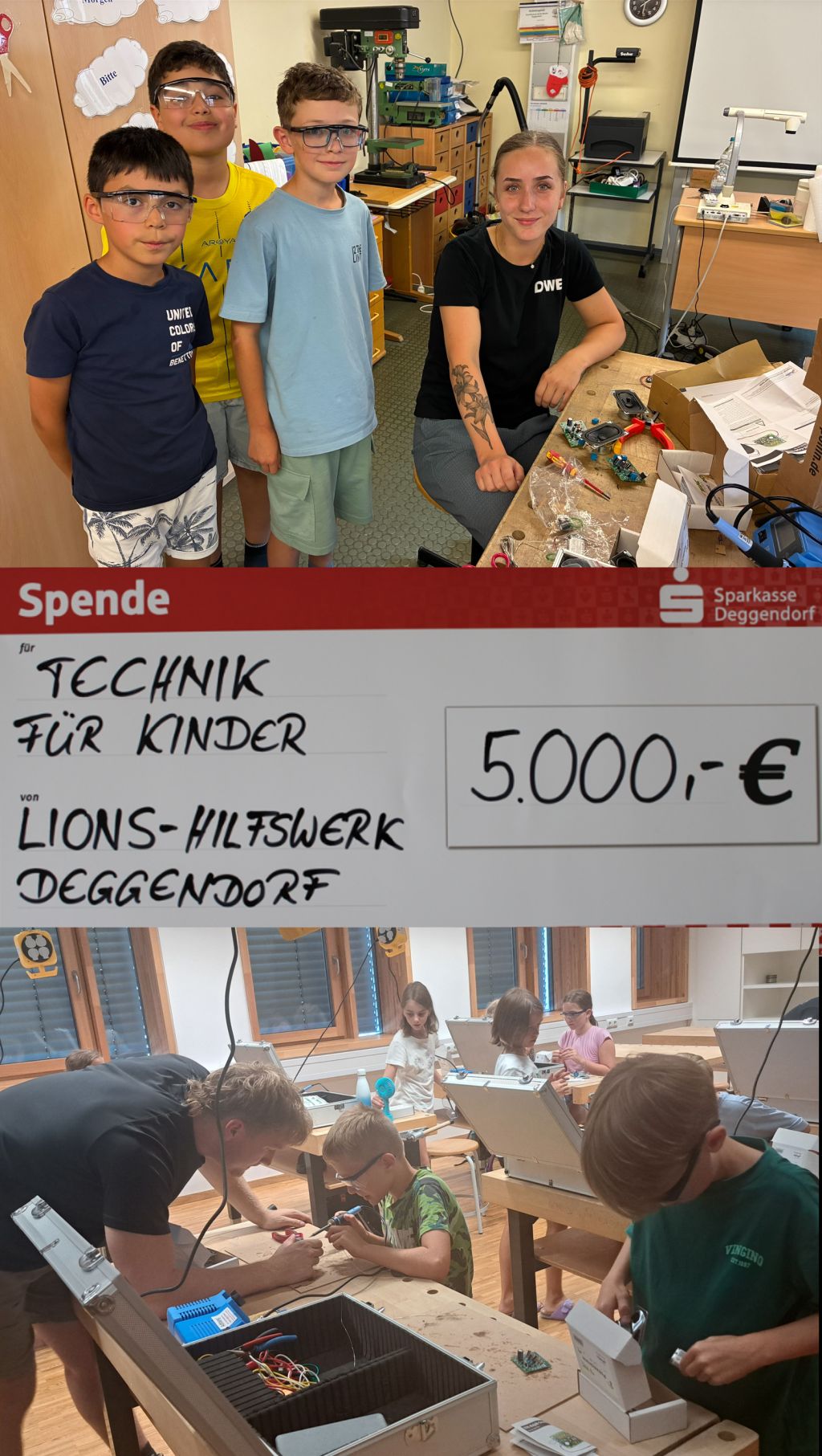 TFK – TECHNIK FÜR KINDER – Lions Deggendorf spenden 5.000 €