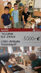 TFK – TECHNIK FÜR KINDER – Lions Deggendorf spenden 5.000 €